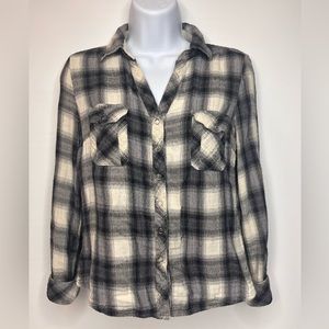 TIMING - BLACK BUTTON UP FLANEL